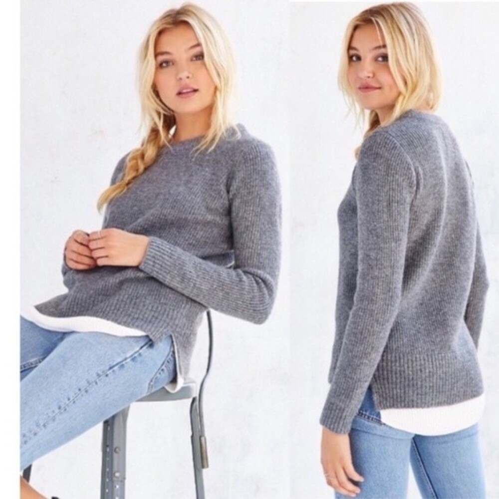 UNIF x Urban Outfitters Waffle Mix Gray Sweater S